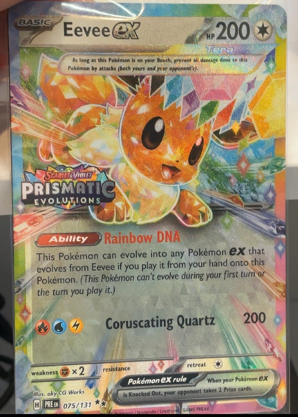 Eevee ex - 075/131 (Prismatic Evolutions Stamp)